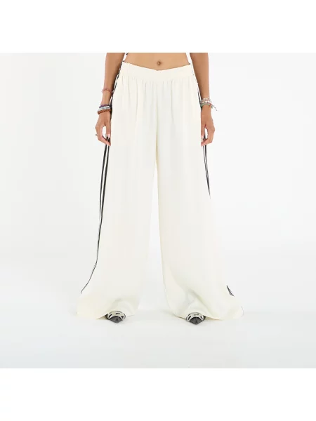 Spodnie adidas Adicolor Satin Wide Leg Track Joggers Cream White/ Grey Three 10 beżowe