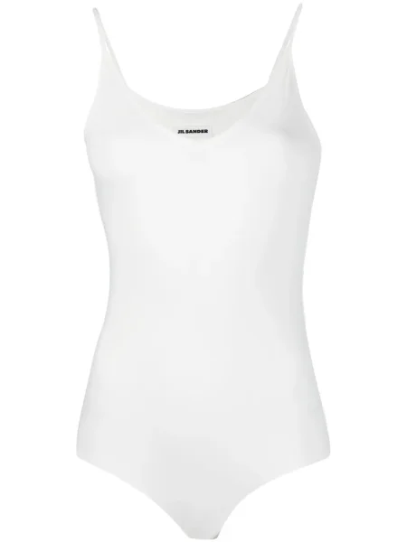 Body Jil Sander fără mâneci stretch alb