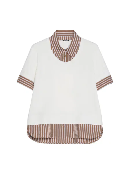 Warstwowa koszulka Pennyblack z dżerseju biała