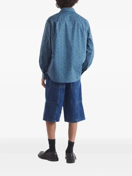 Květinová košile Maison Kitsuné s potiskem modrá