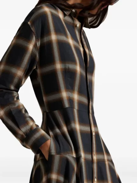 Кариран вълнен суичър с качулка Polo Ralph Lauren бродиран зелено