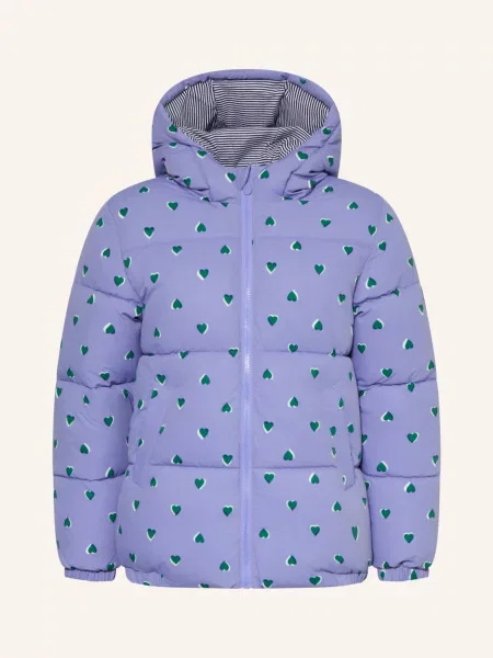 Petit Bateau Prošívaná Bunda tmavě modrá / tmavě zelená bílá