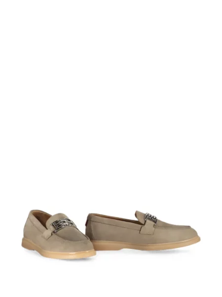 Pantofi loafer Bally din piele cu autograf gri