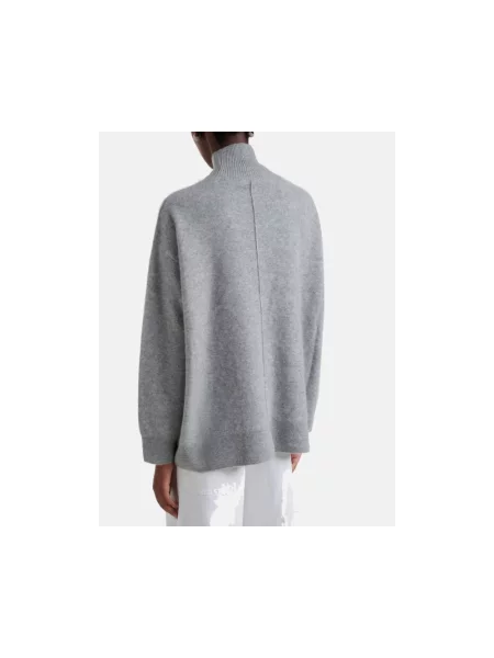 Sweter z golfem Max Mara wełniany do golfa szary