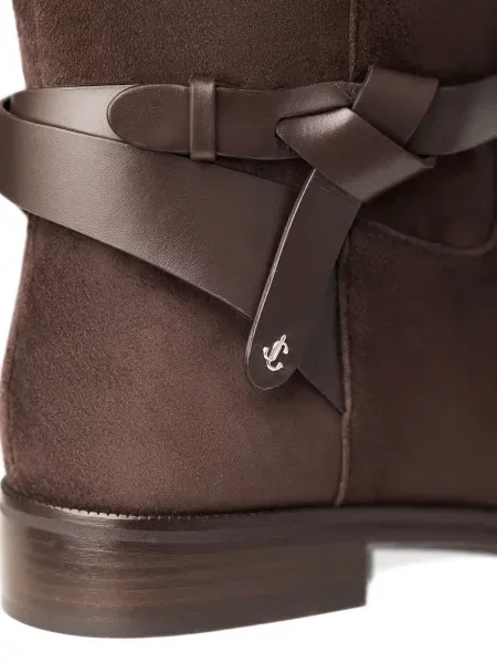 Δερμάτινα μποτάκια Jimmy Choo καφέ