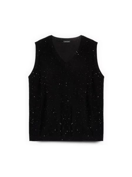 Dzianinowy sweter Fiorella Rubino czarny