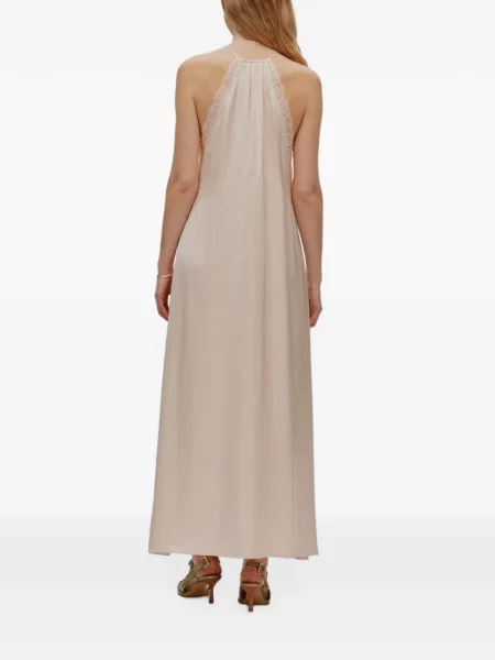 Rochie maxi Rabens Saloner din dantelă roz