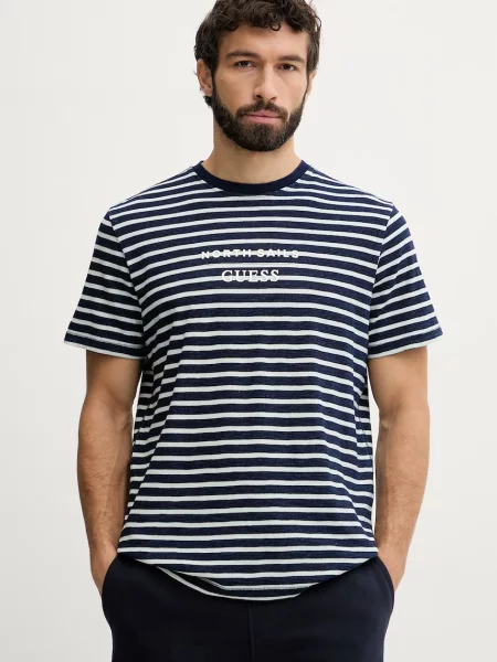 Guess T-shirt Ανδρικό x North Sails μπλε