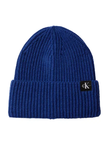 Calvin Klein Jeans Čiapka Monogram Rib Beanie modrá