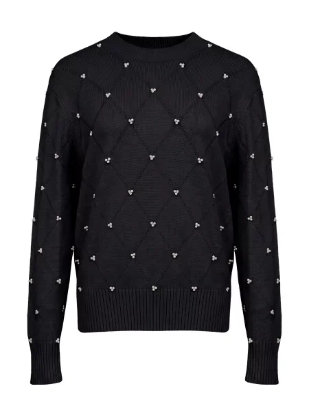 Imily Bela Pulover negru / perlat alb
