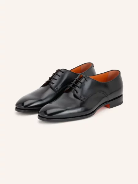 Santoni Sznurowane Botki Archer schwarz czarne