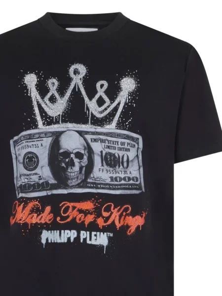 Tricou Philipp Plein din jerseu negru