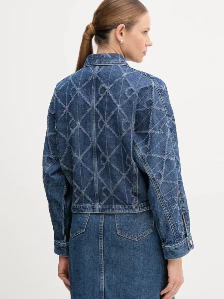 Džínová bunda Calvin Klein Jeans přechodná oversize modrá