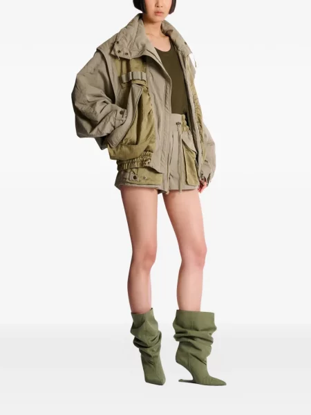 Geacă bomber Balmain din țesătură twill verde