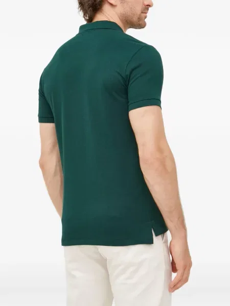 Fular Polo Ralph Lauren din piele de căprioară cu franjuri albastru