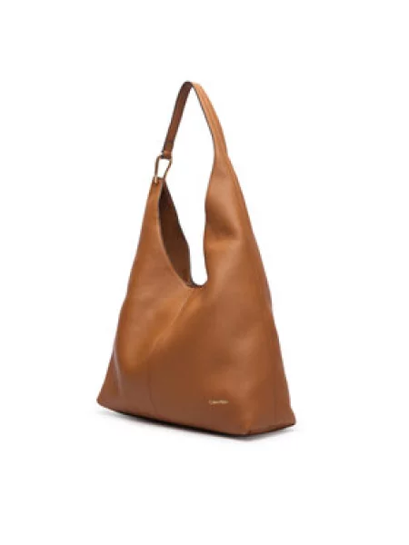 Rankinė Calvin Klein Slouchy Leather Md Shoulder Bag Žalia ruda