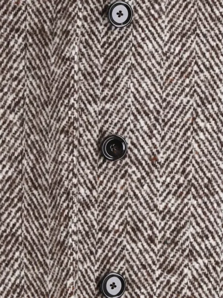Cu centură palton Lardini cu model herringbone maro