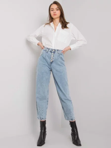 Pantaloni Fashionhunters albastru