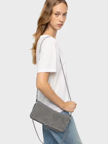 Замшевий клатч Zadig&voltaire сірий