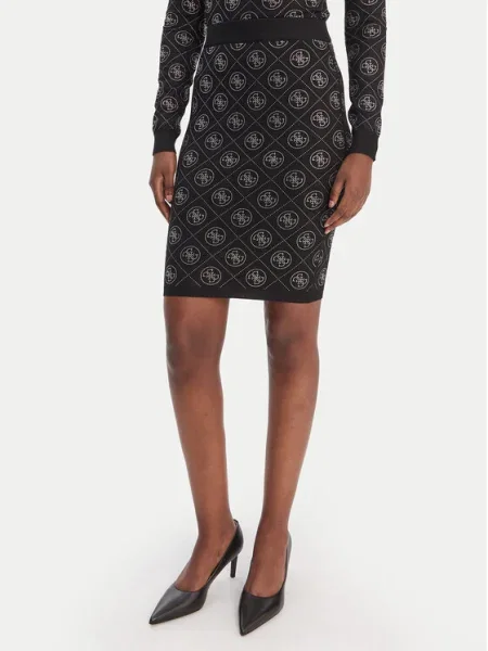 Миди пола Guess до коляното черно