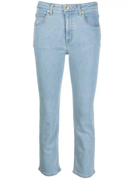 Skinny jeansy skinny Tu Es Mon Trésor o krotszym kroju niebieskie