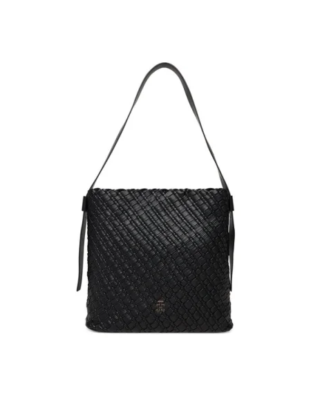 Tommy Hilfiger Kabelka Th Braided Maxi Hobo čierna