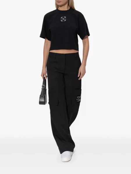 Cropp tricou Off-white alb