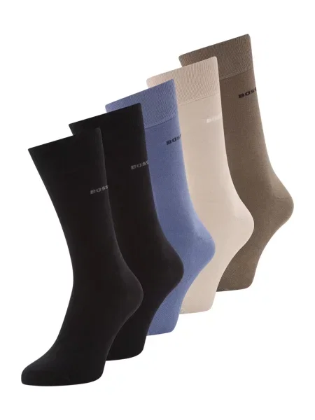 BOSS Nogavice bež / safir / rjava črna