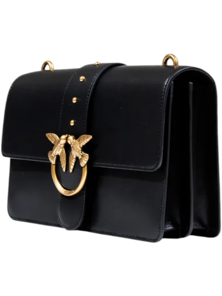 Pinko crossbody kabelka dámska kožená čierna