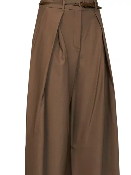 Cu centură pantaloni Max Mara maro