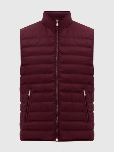 Бордовий пуховий жилет Brunello Cucinelli