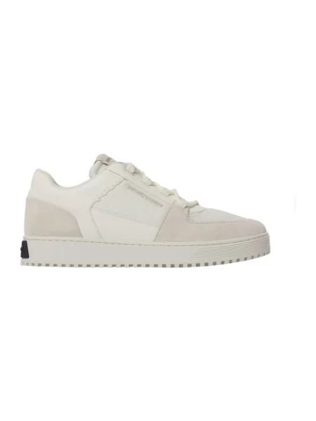 Sneakersy Emporio Armani zamszowe z logo białe