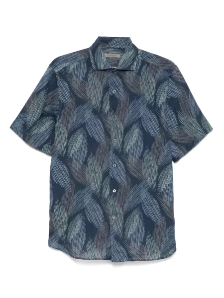 Ленена риза Corneliani синьо