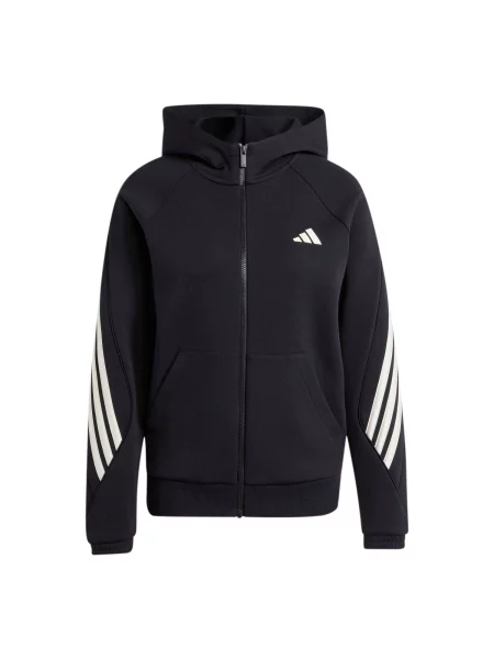 ADIDAS SPORTSWEAR Hanorac sport STADIUM THREE STRIPES FULL ZIP negru alb