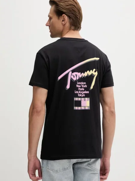 Tommy Jeans T-shirt Ανδρικό μαύρο