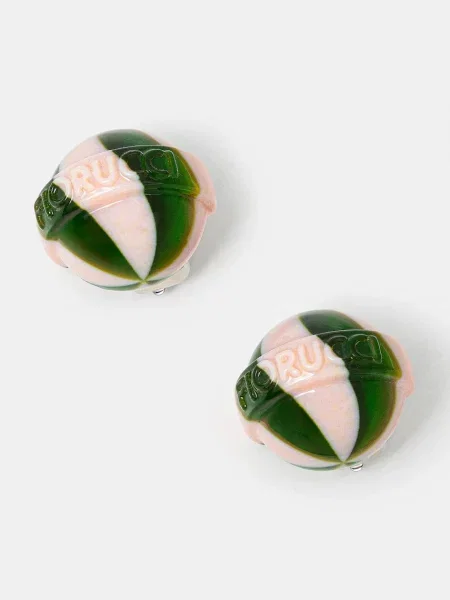 Uhani Fiorucci Striped Mini Lollipop zelena