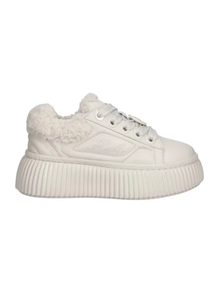 Karl Lagerfeld Kreeper sneakersy skórzane beżowe