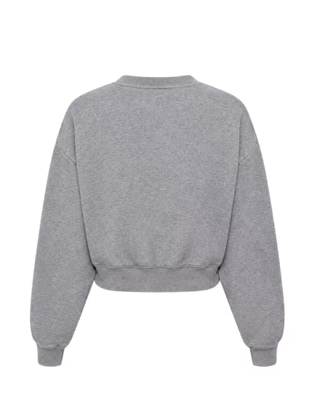 Подрязан суитчър Sporty & Rich бродиран сиво
