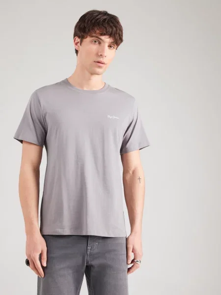 Pepe Jeans Tričko svetlomodrá / sivá / oranžová biela