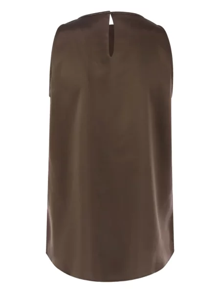 Bluzka Brunello Cucinelli bez rękawów brązowa