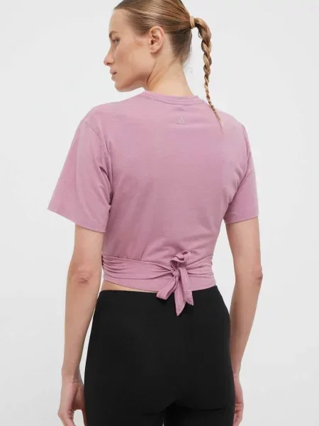 Tričko na jógu adidas Performance Studio růžová