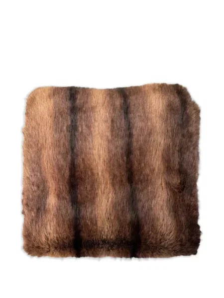 Fular Black Label cu blană negru