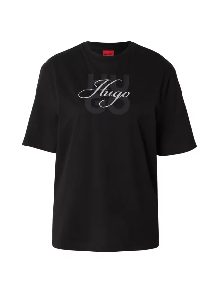 HUGO Tricou / argintiu negru