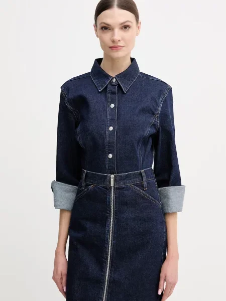 Traper košulja Calvin Klein Jeans tamnoplava