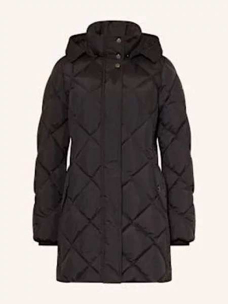 Fuchs Schmitt Płaszcz Pikowany Z Odpinanym Kapturem schwarz czarny