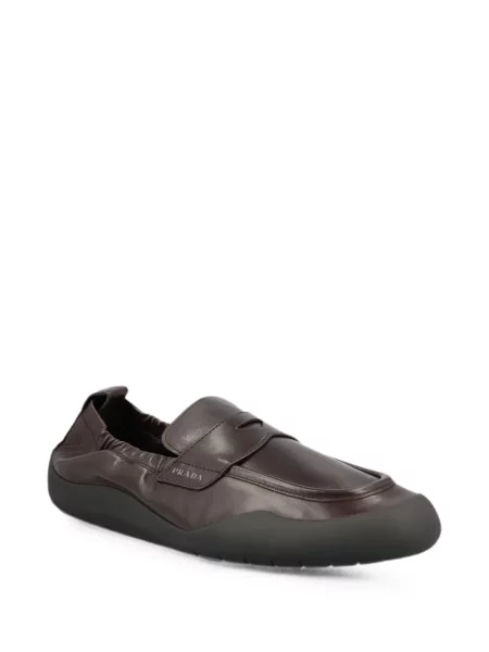 Sneakerși Prada din piele maro