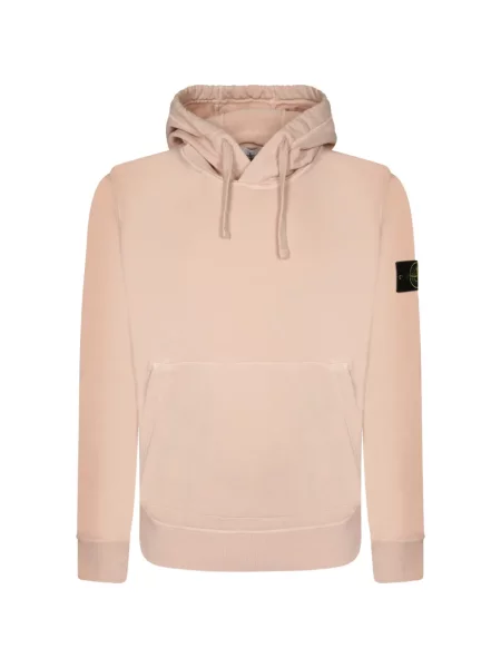 Hanorac cu glugă Stone Island din fleece cu strasuri roz