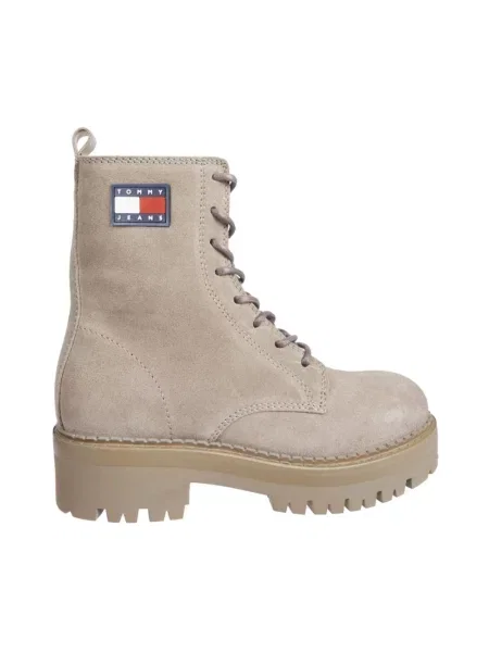 Botki Tommy Jeans zamszowe w miejskim stylu beżowe