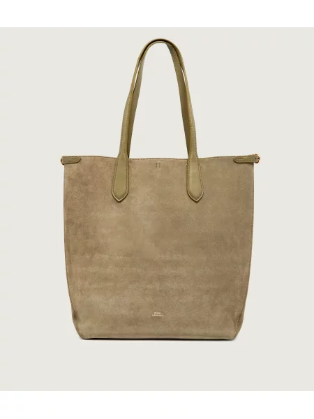POLO RALPH LAUREN Geantă shopper Bellport North-South | piele întoarsă verde