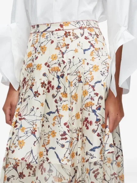 Fusta plisata 3.1 Phillip Lim cu model floral cu imagine plisată